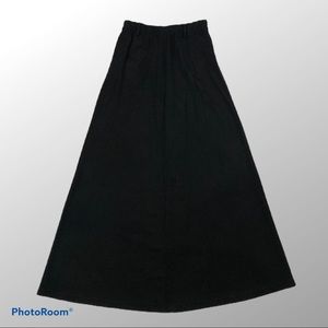 Macy Vintage Black Knit A-Line Skirt Maxi SZ 10